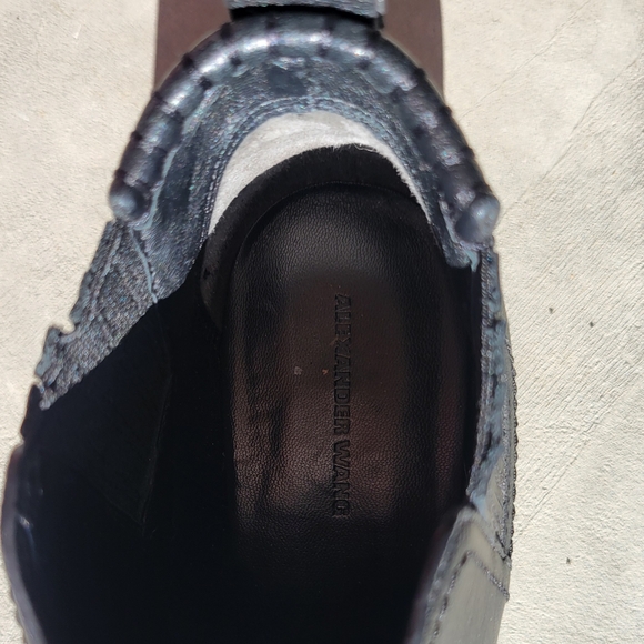 Alexander Wang Kori Bootie With Rhodium Leather Black Chelsea Ankle Cutout 37.5 - Picture 9 of 16